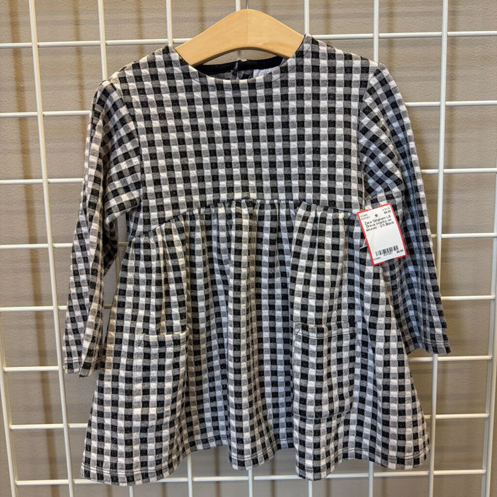 Zara Gingham LS Dress (marks on sleeve) - 2/3