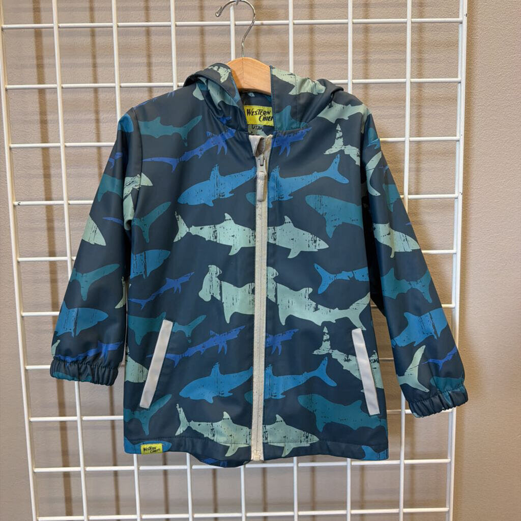 Western Chief Shark Rain Jacket - 4T
