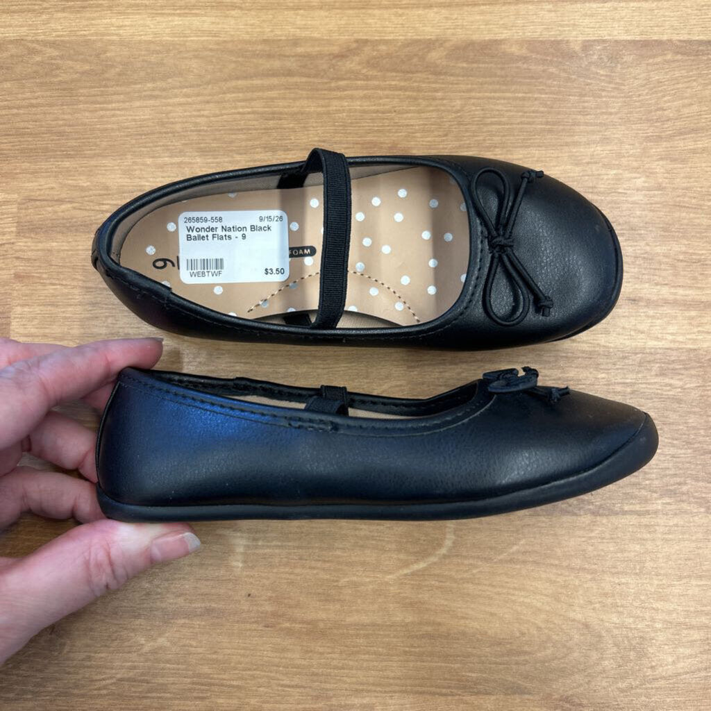 Wonder Nation Black Ballet Flats - 9