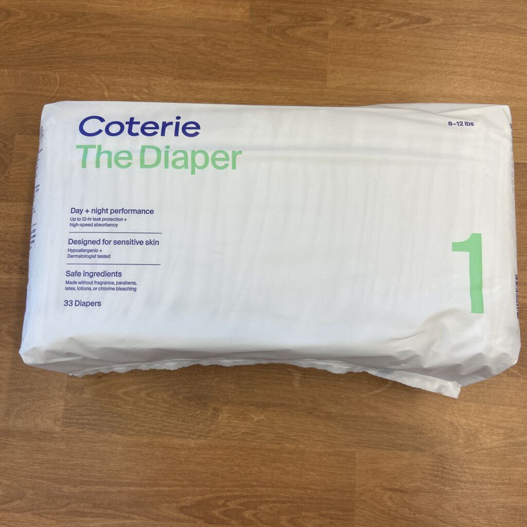NEW Coterie Diaper Pack - Size 1 33 Count