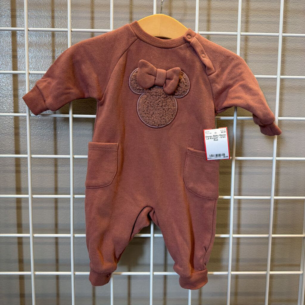 Disney Baby Minnie LS Romper - 0/3m