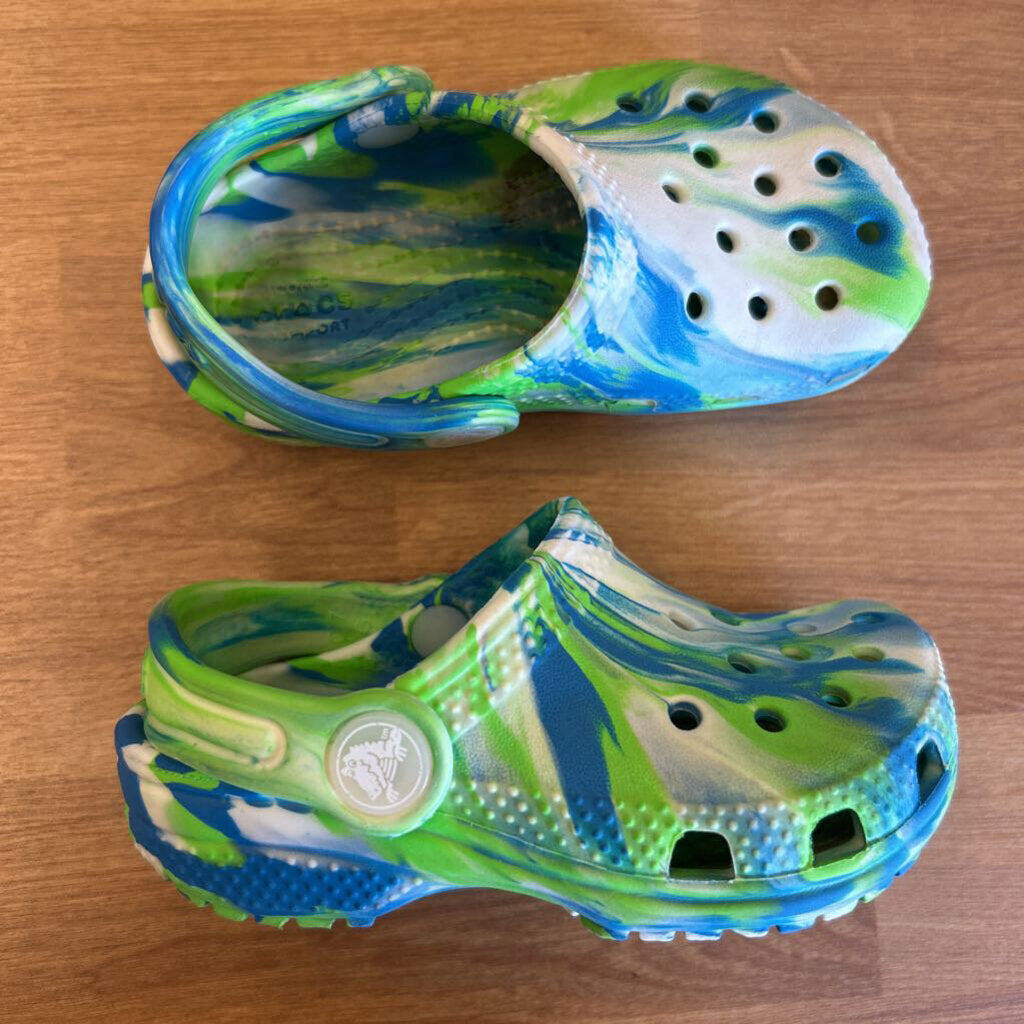 Crocs Blue/Green Tie Dye - 7