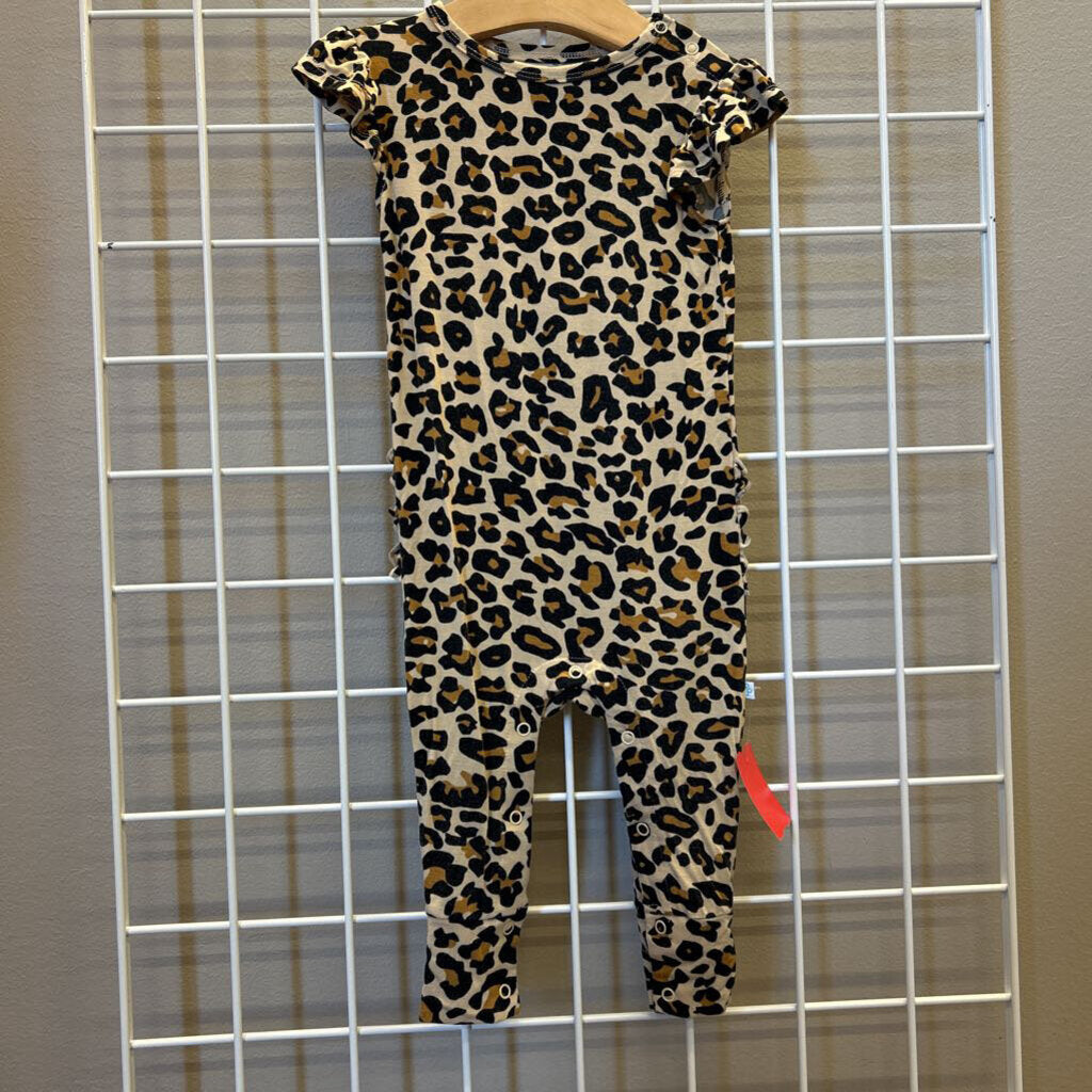 Posh Peanut Bamboo Leopard SS Romper - 2T