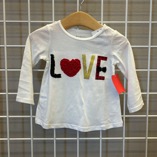 NWT First Impressions LOVE LS Top - 6/9m