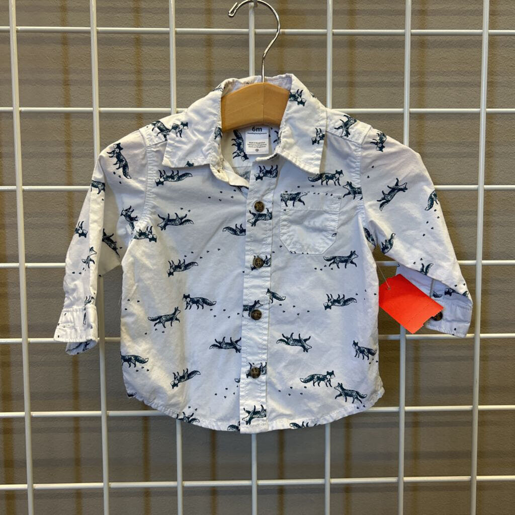 Carter's Dino LS Button Up - 6m