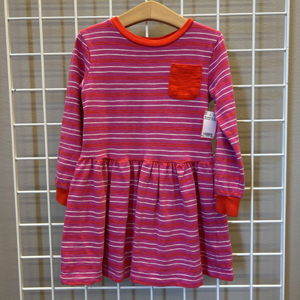 Mini Boden Stripe LS Dress - 4/5