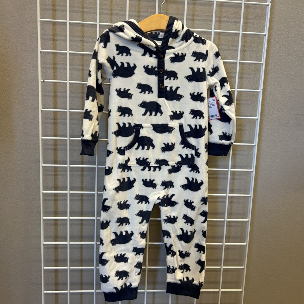 Carter's Fleece Bear Hoodie Coverall - 24m