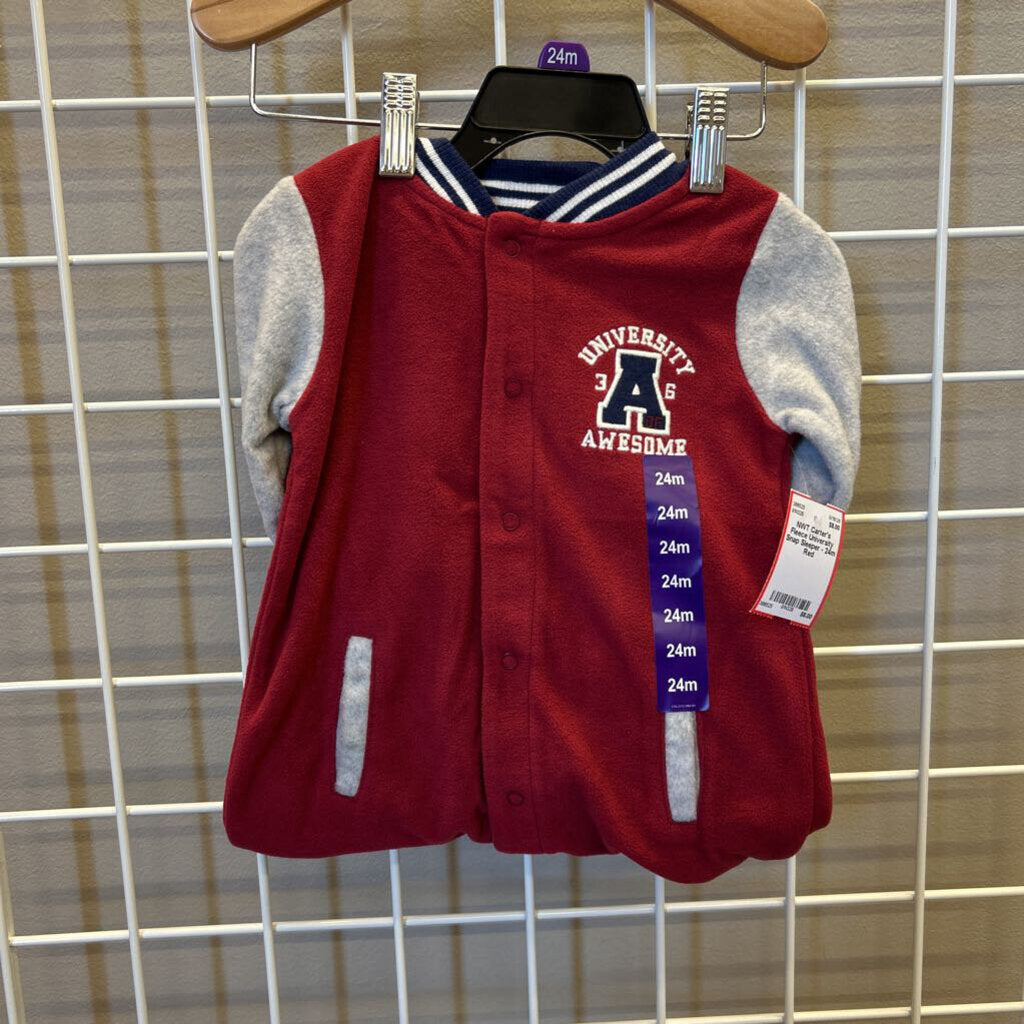 NWT Carter's Fleece University Snap Sleeper - 24m