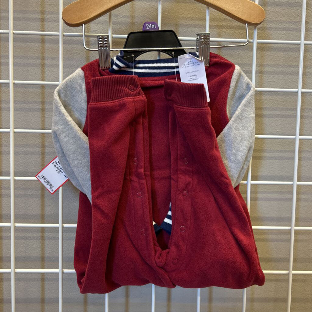 NWT Carter's Fleece University Snap Sleeper - 24m