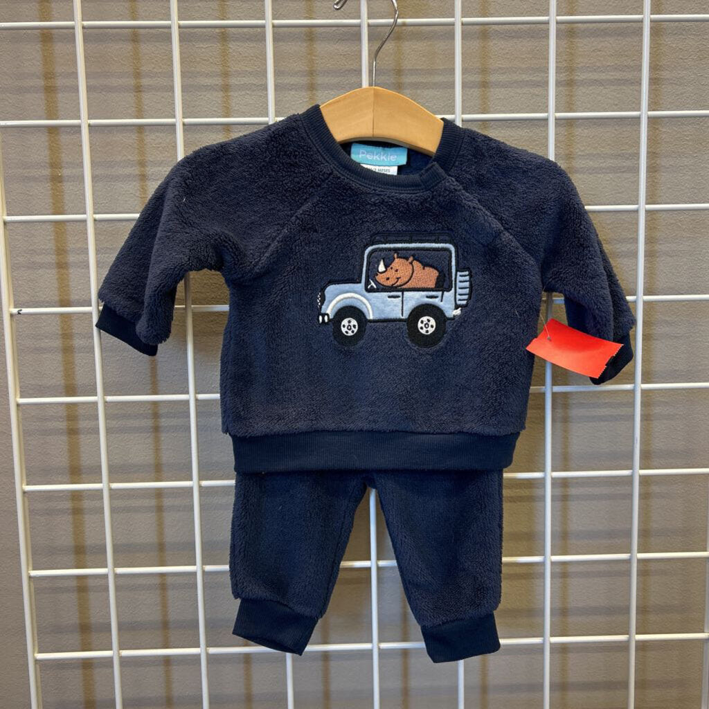 Pekkle Dino Fuzzy Two Pc Set - 3m
