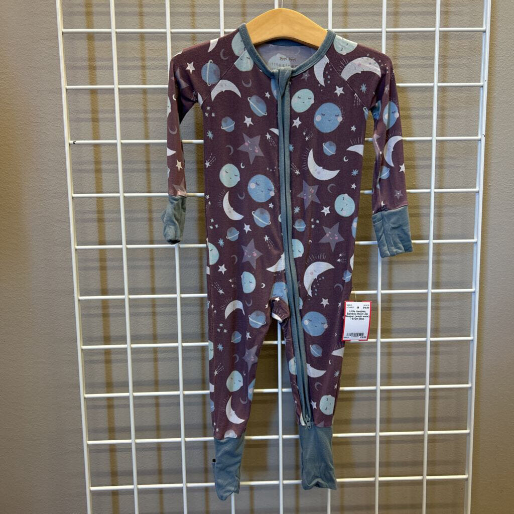 Little Sleepies Bamboo Moon Zip Sleeper (wash wear) - 6/12m