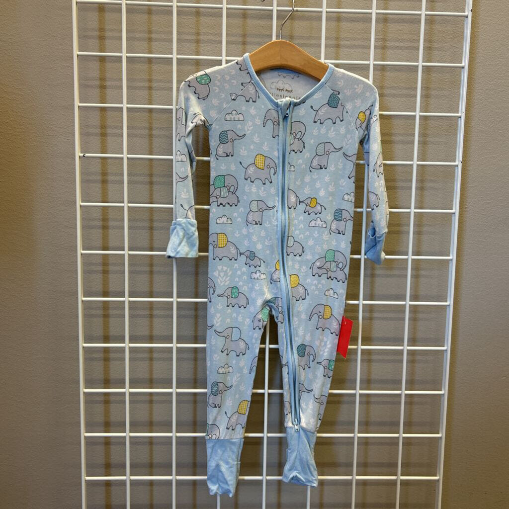 Little Sleepies Bamboo Elephant Zip Sleeper (wash wear) - 6/12m