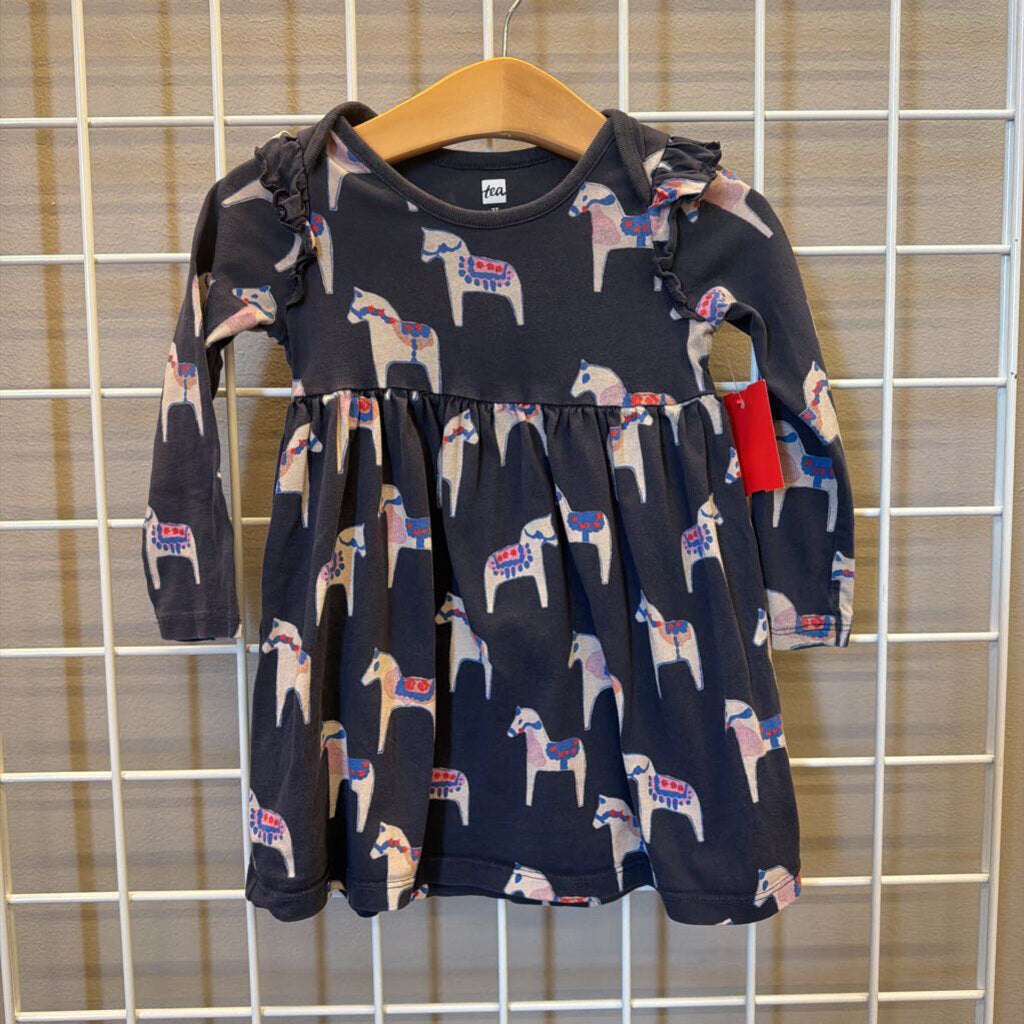 Tea Horse LS Dress - 2T