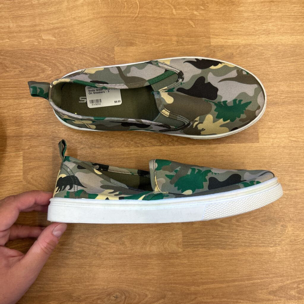 Soda Green Dino Slip On Sneakers - 3