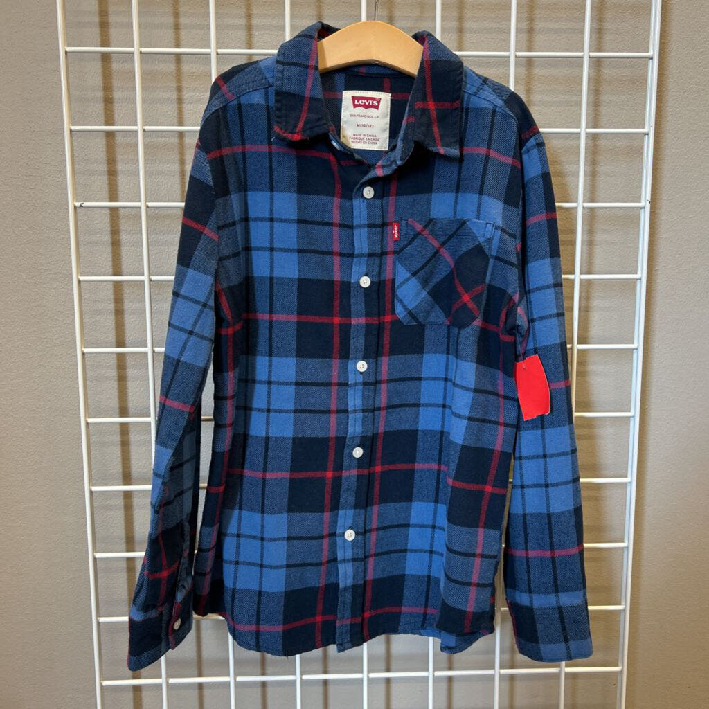 Levi's Plaid LS Button Up - 10/12