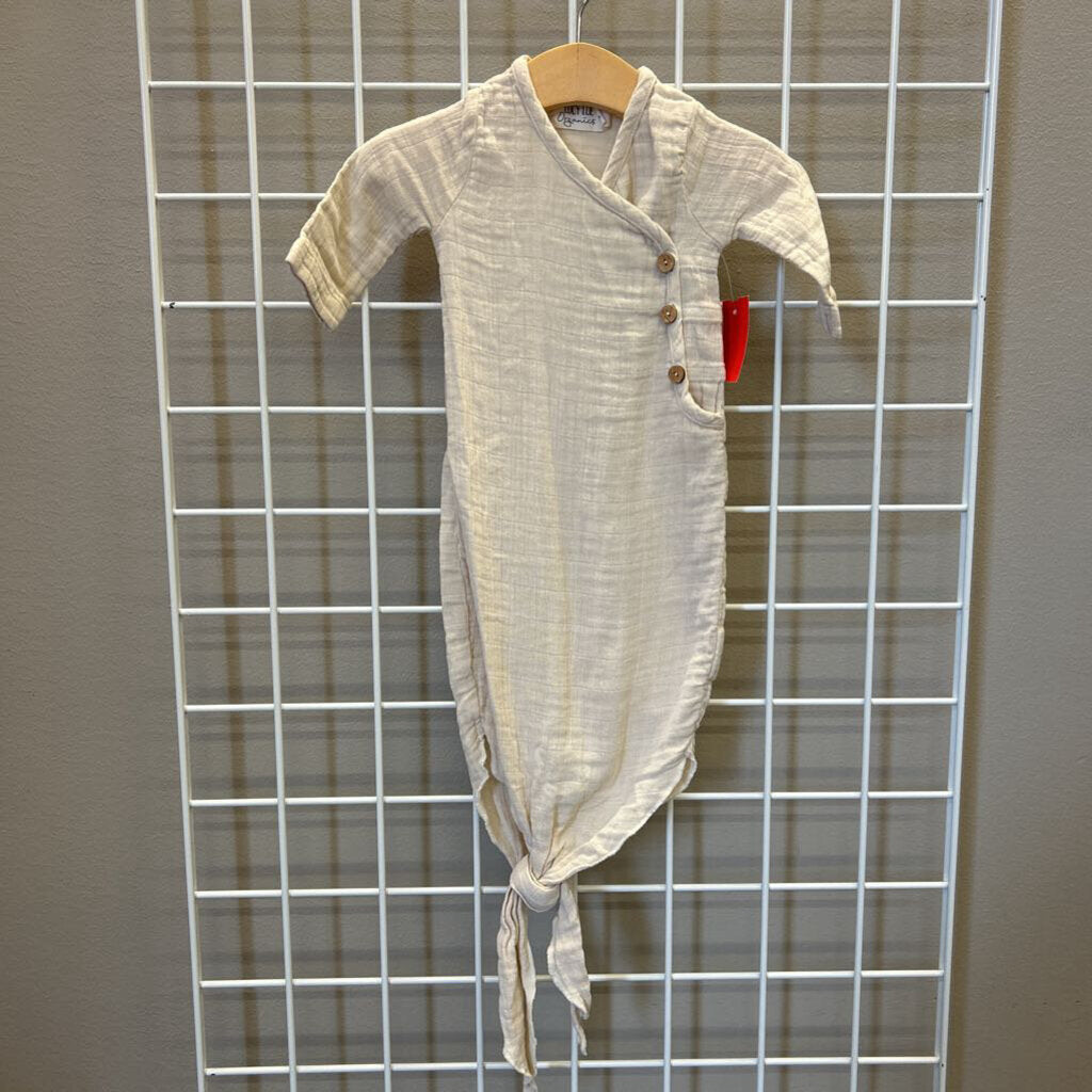 Lucy Lue Organics Wrap Knotted Sleeping Gown - 0/3m
