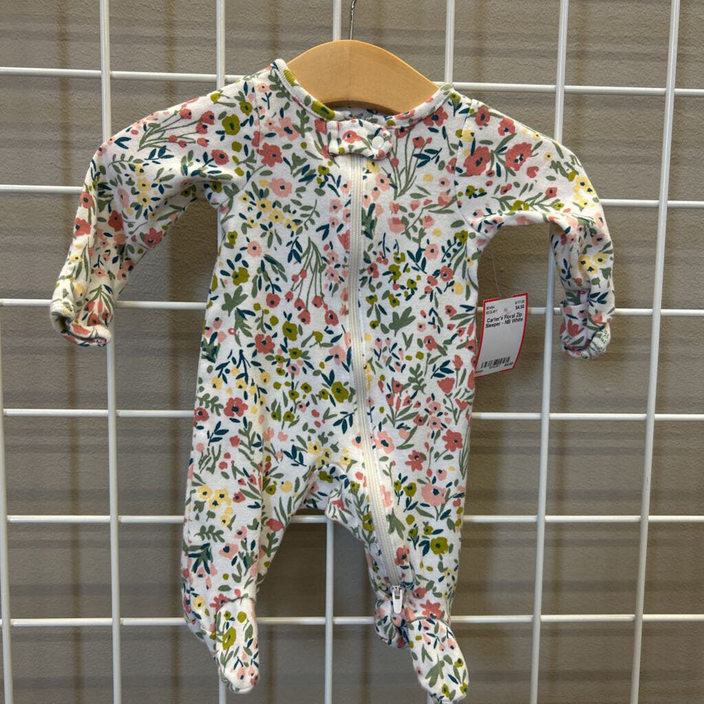 Carter's Floral Zip Sleeper - NB