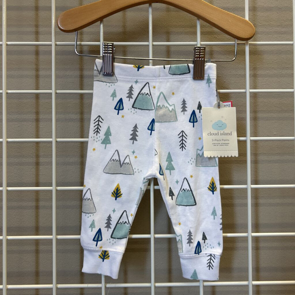 NWT Cloud Island Mountain Soft Pants - 0/3m