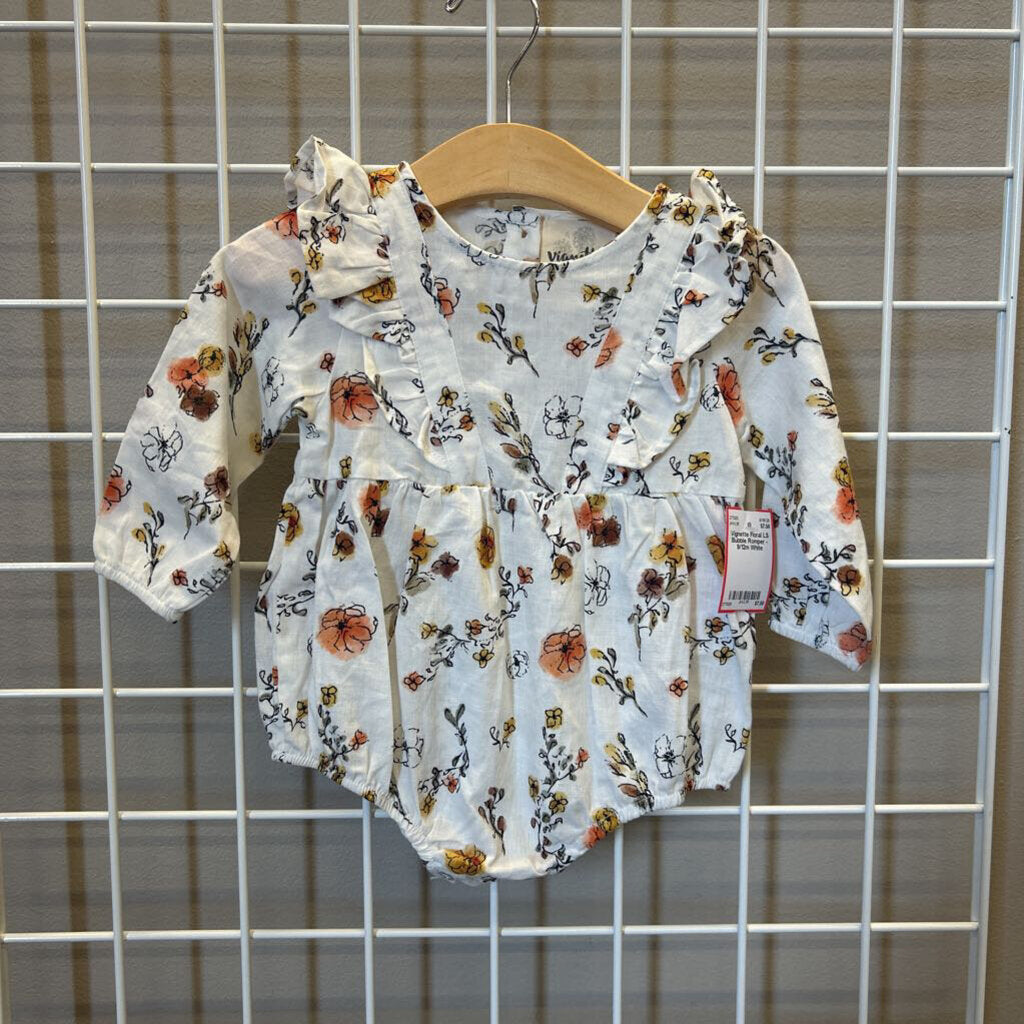 Vignette Floral LS Bubble Romper - 9/12m