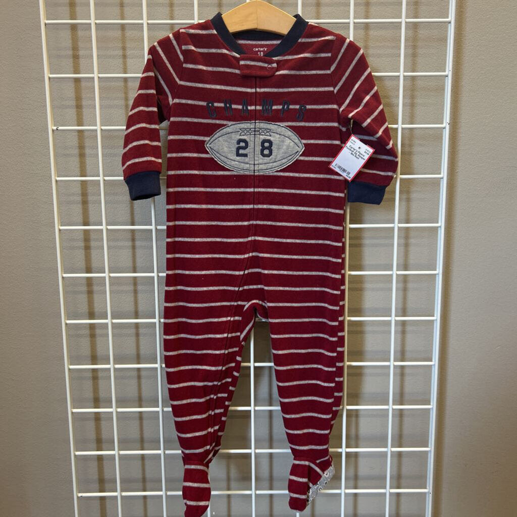 Carter's Fleece Football Zip Sleeper - 18m