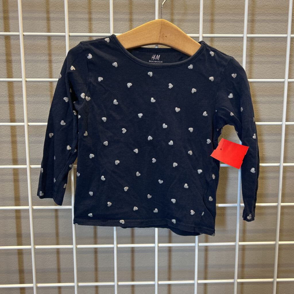 H&M Heart LS Tee - 18/24m