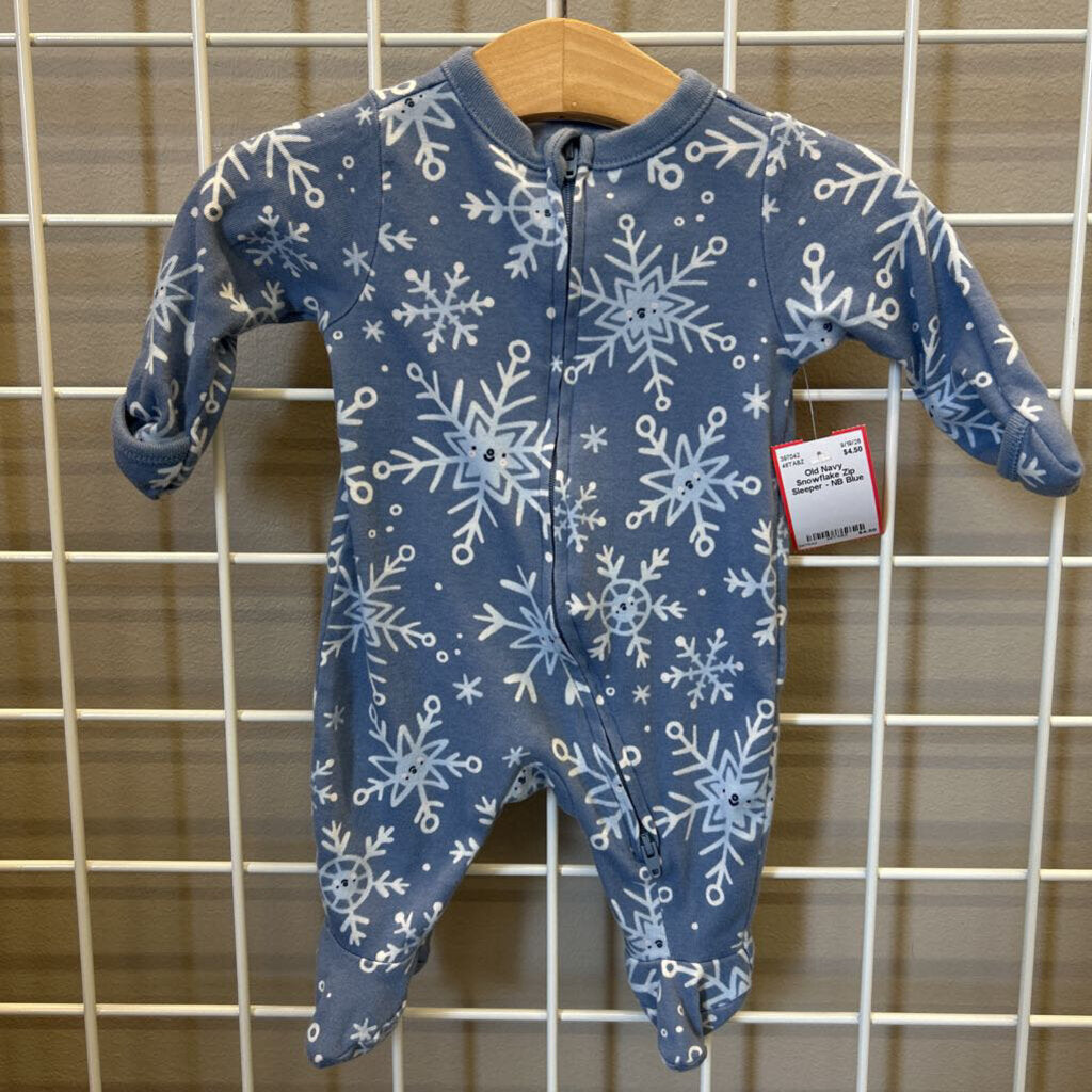 Old Navy Snowflake Zip Sleeper - NB