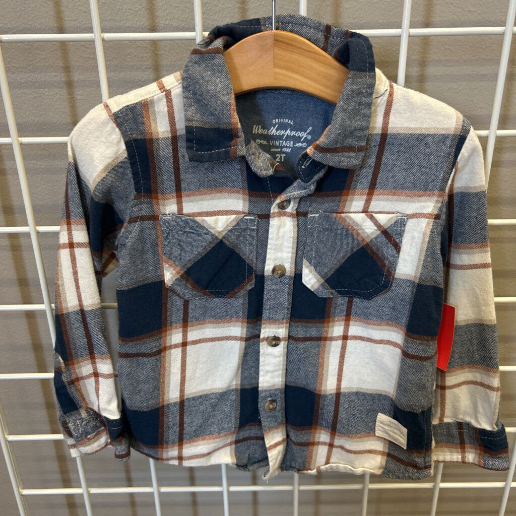 Weatherproof Plaid LS Button Up - 2T