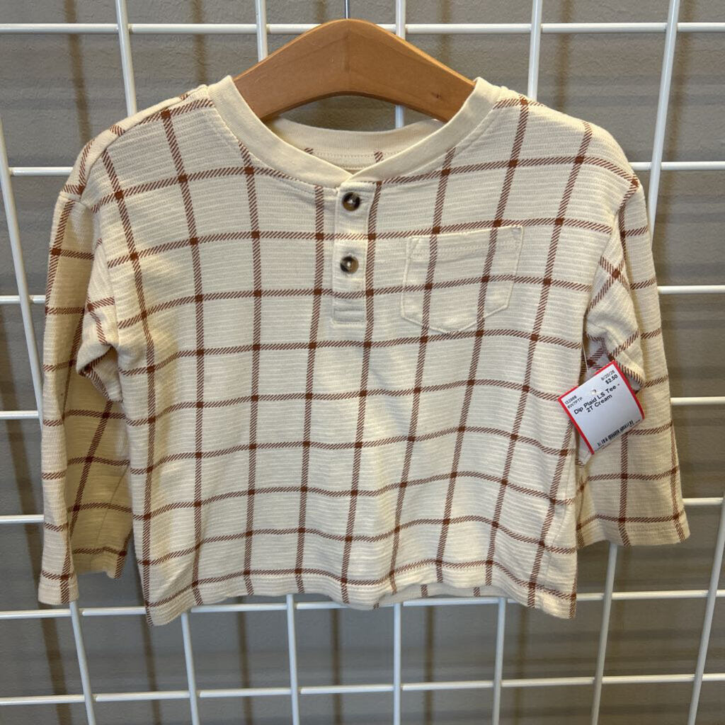 Dip Plaid LS Tee - 2T