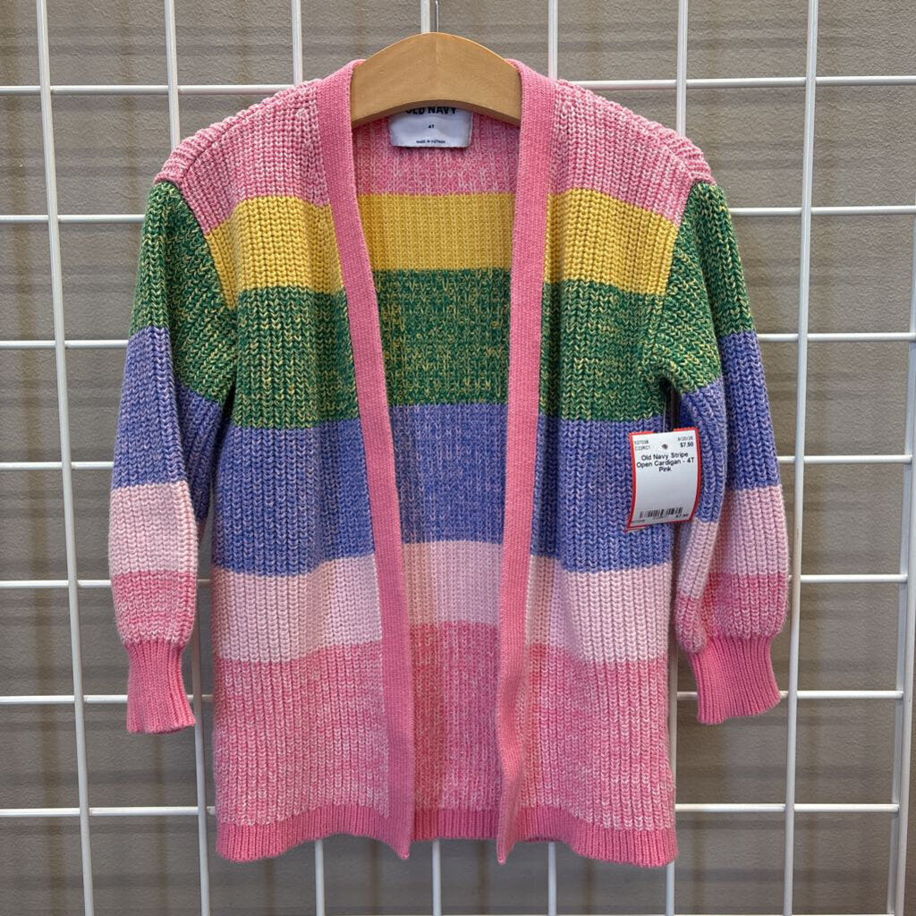 Old Navy Stripe Open Cardigan - 4T
