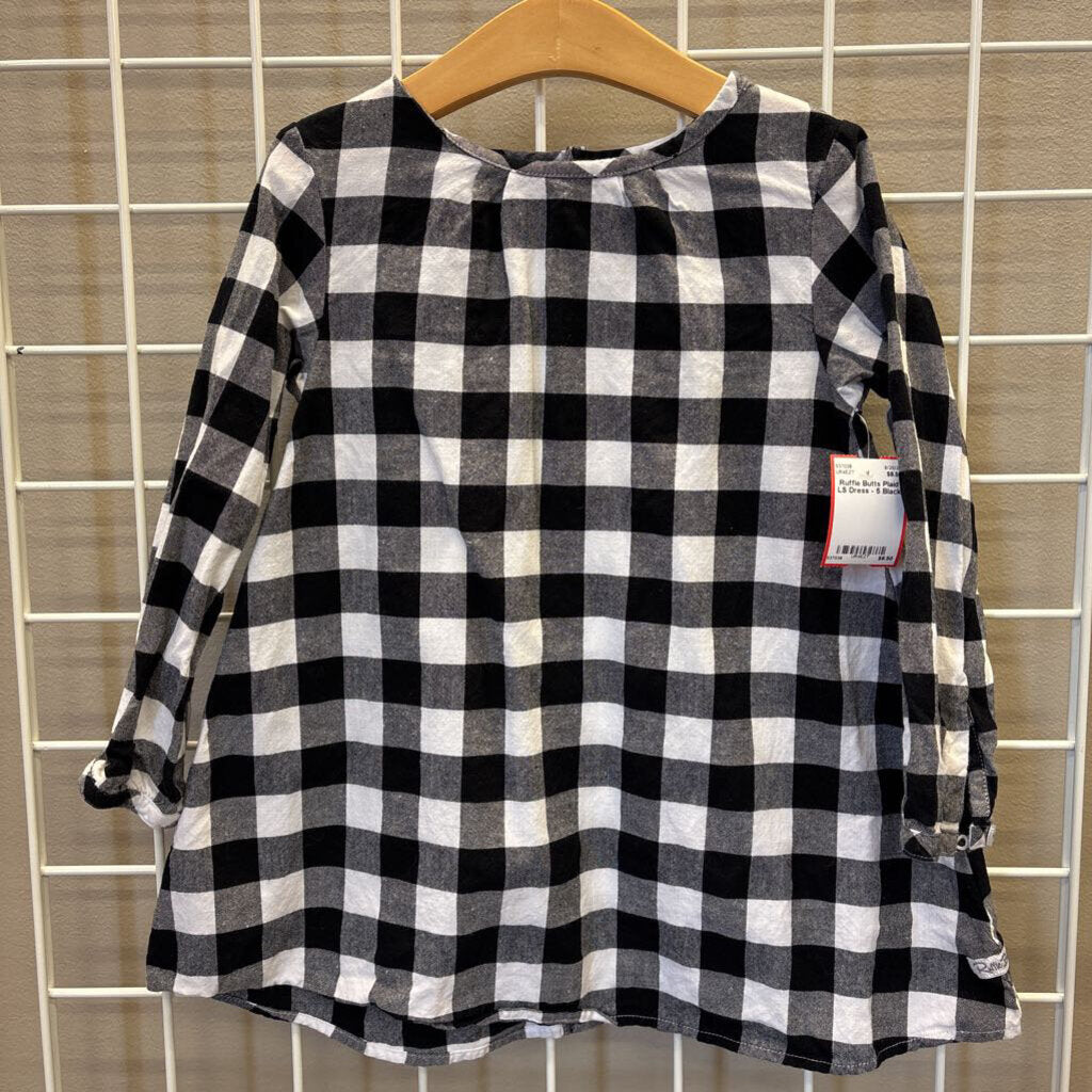 Ruffle Butts Plaid LS Dress - 5