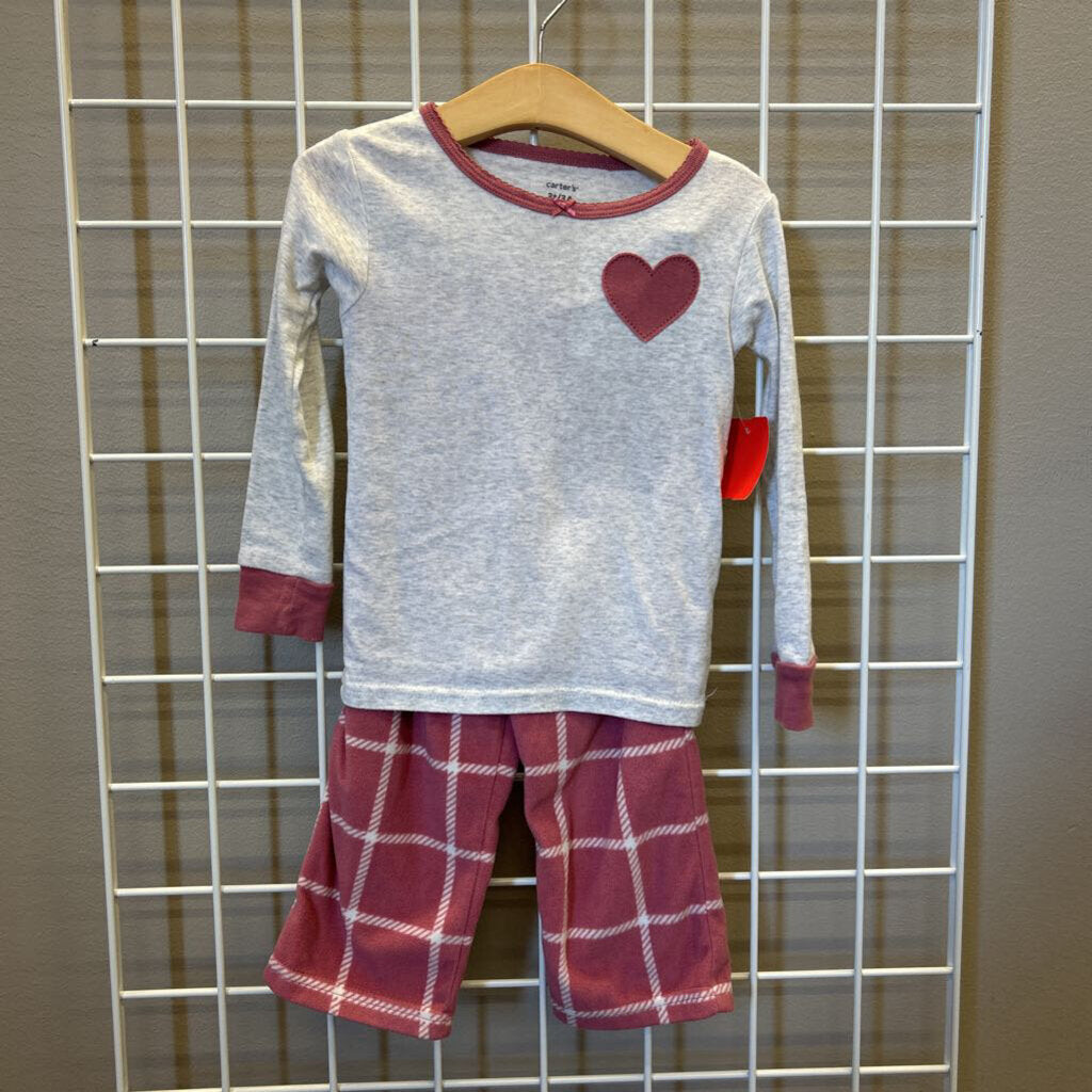 Carter's Fleece Heart Pjs - 3T