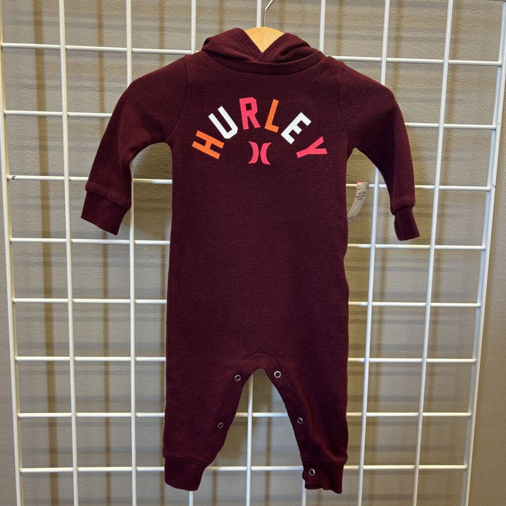 Hurley Thermal Hoodie LS Romper - 6m