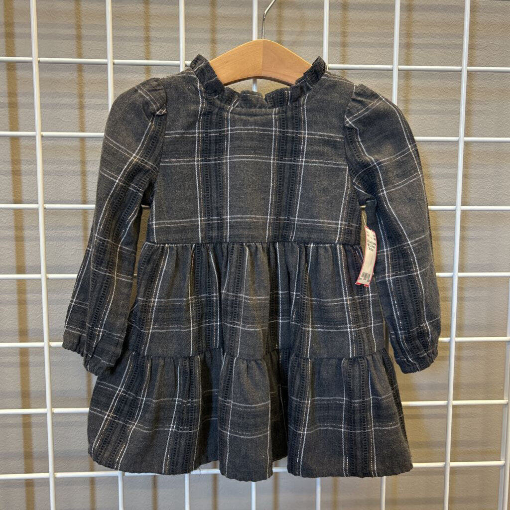 Cat & Jack Sparkle Plaid LS Dress - 18m