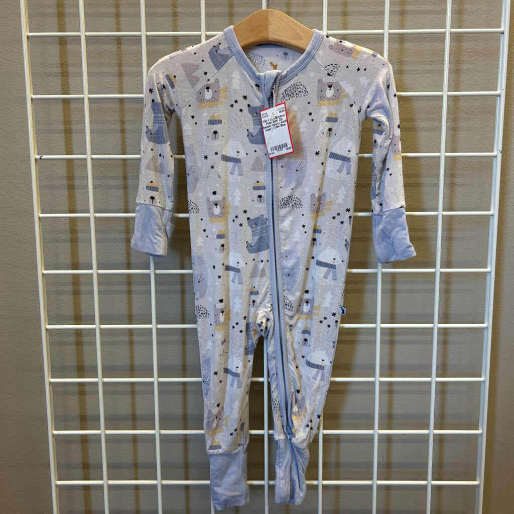 Kiki + Lulu Bamboo Polar Bear Zip Sleeper (heavy wash wear) - 3/6m