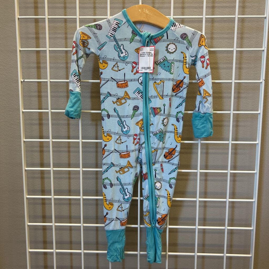 Little Sleepies Bamboo Music Zip Sleeper - 3/6m