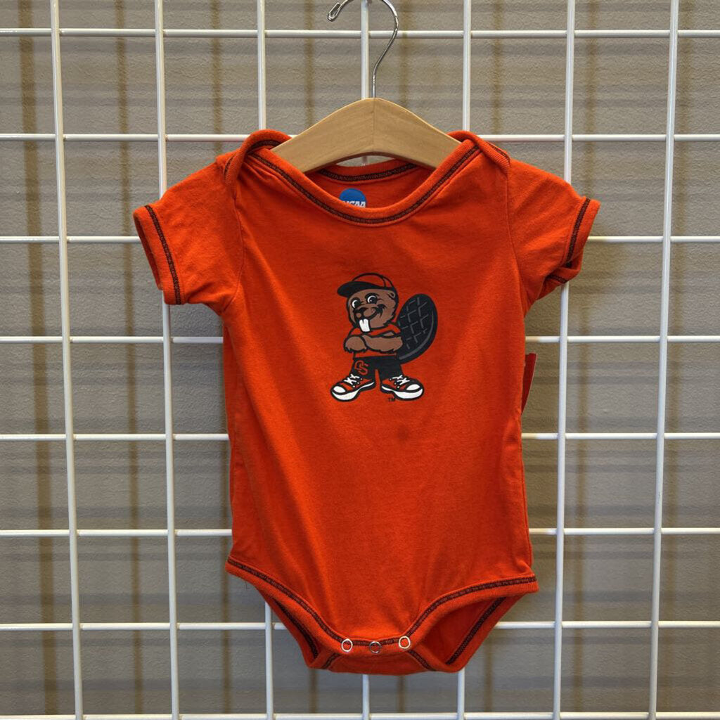 NCAA Oregon State Beaver SS Onesie - 12m (oil stain)