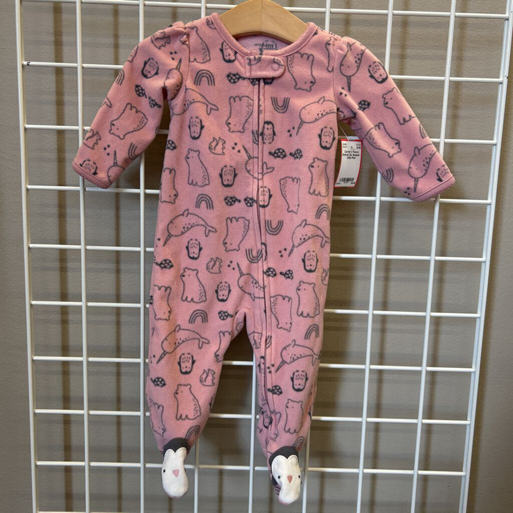 Carter's Fleece Animal Zip Sleeper - 3/6m