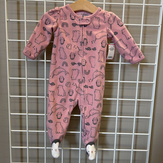 Carter's Fleece Animal Zip Sleeper - 3/6m