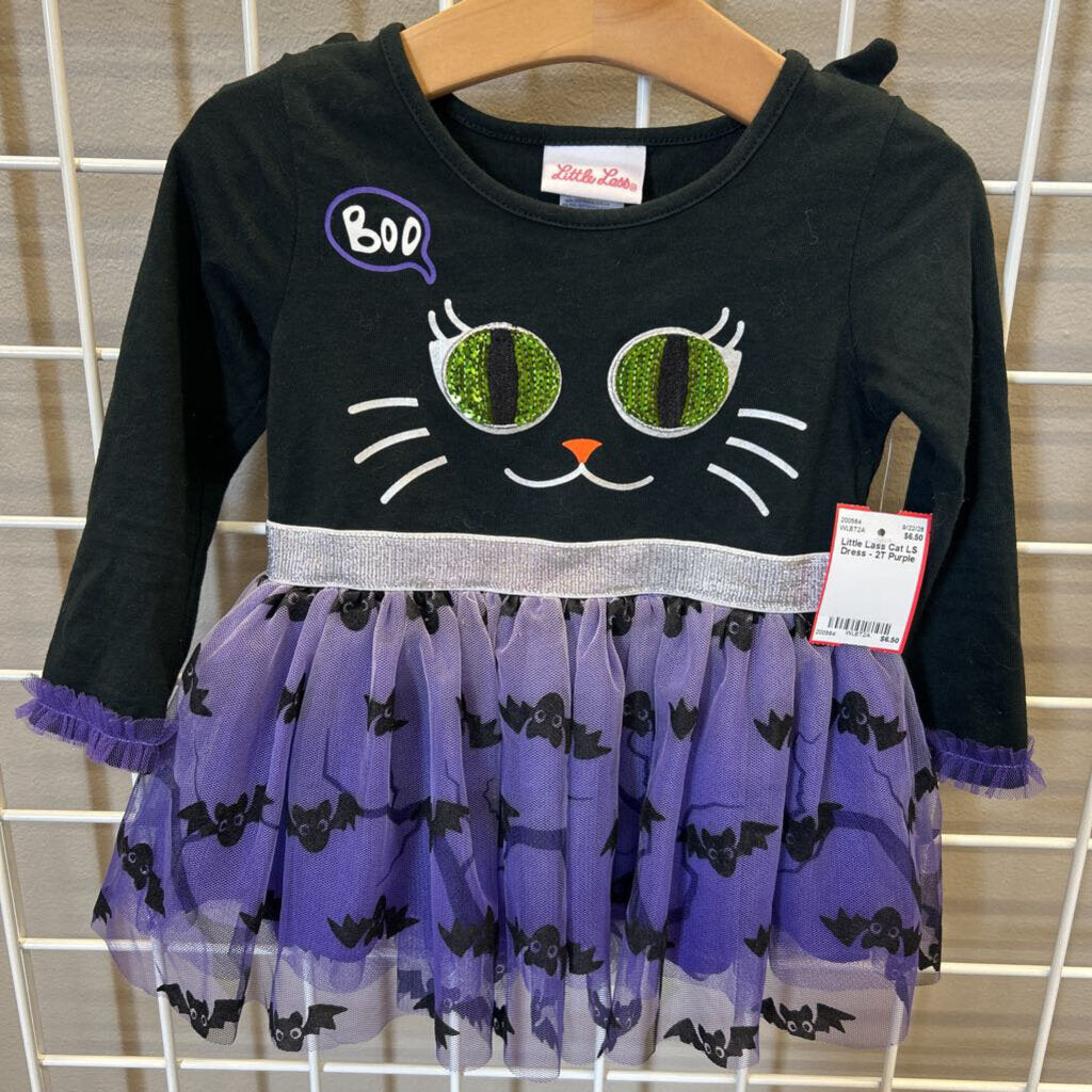 Little Lass Cat LS Dress - 2T
