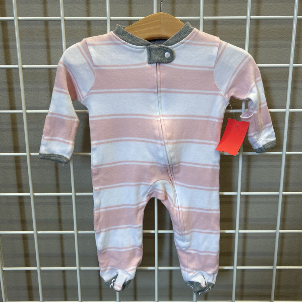 Burt's Bees Stripe Zip Sleeper - NB