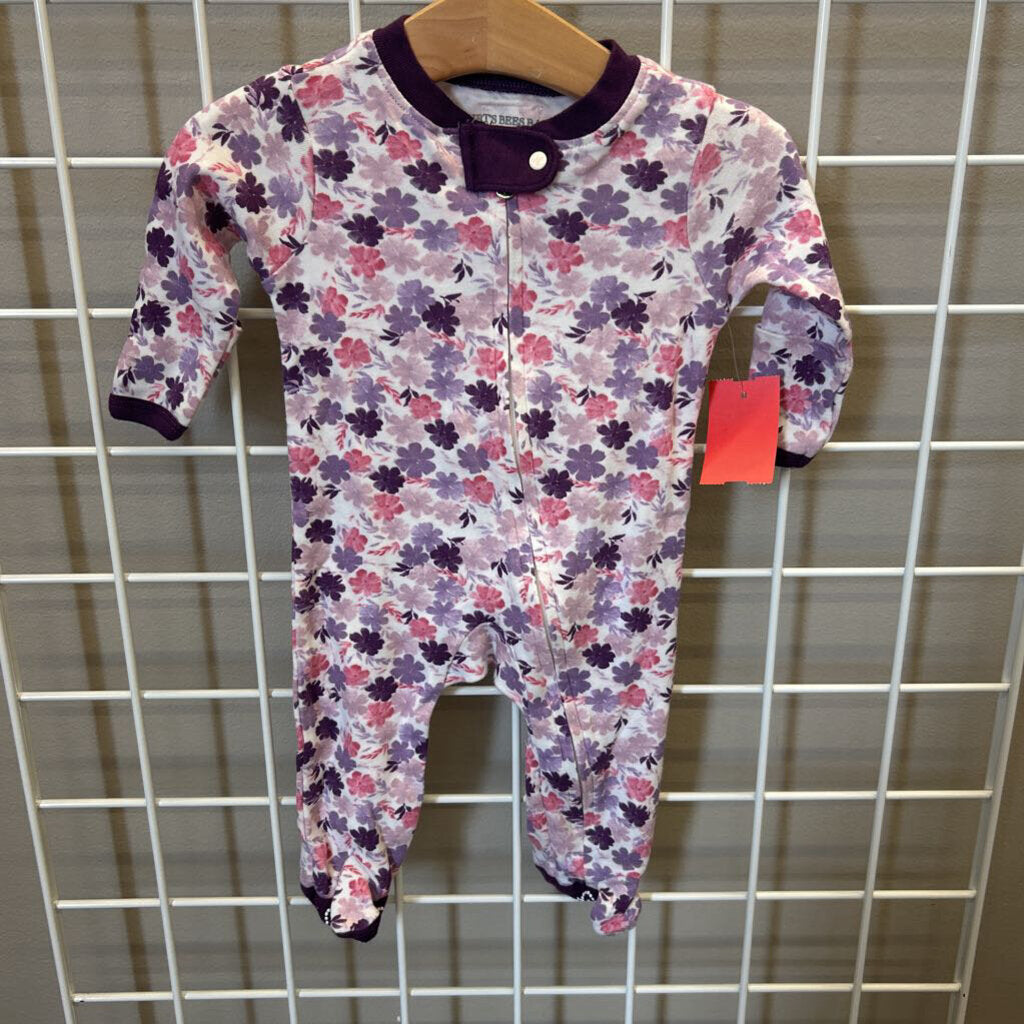 Burt's Bees Floral Zip Sleeper - 0/3m