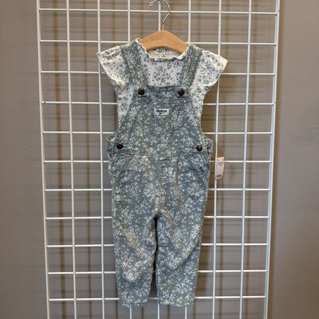 Osh Kosh Floral Overall Set -18m