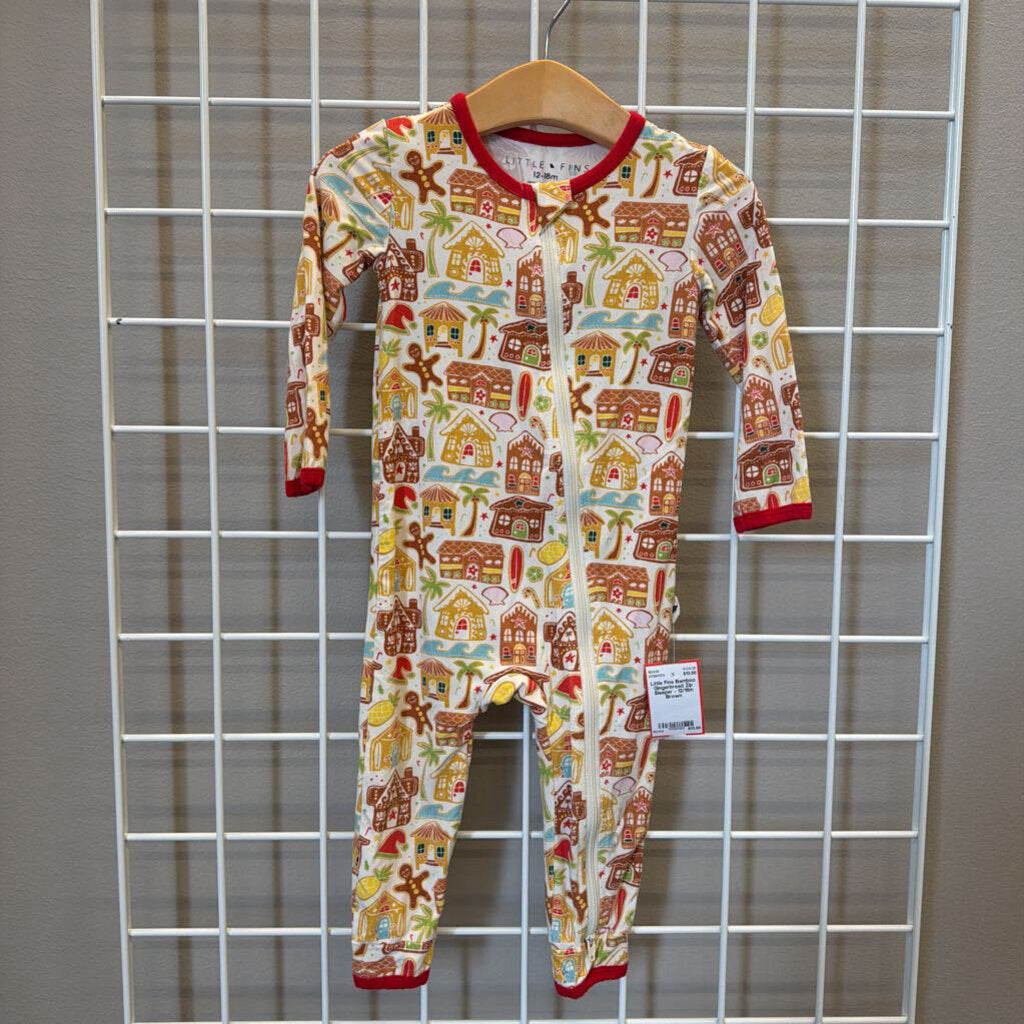 Little Fins Bamboo Gingerbread Zip Sleeper - 12/18m
