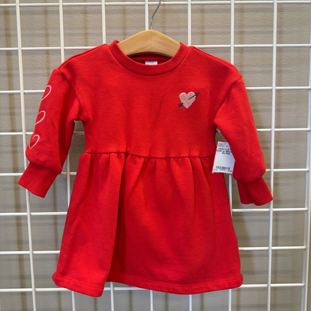 Carter's LS Heart Dress w/ Bloomers - 18m