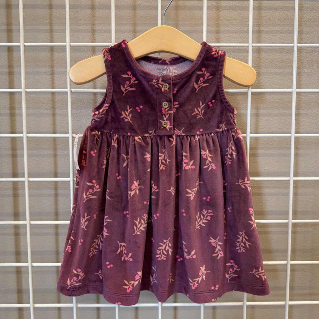 Carter's Velour Floral Tank Dress - 12m