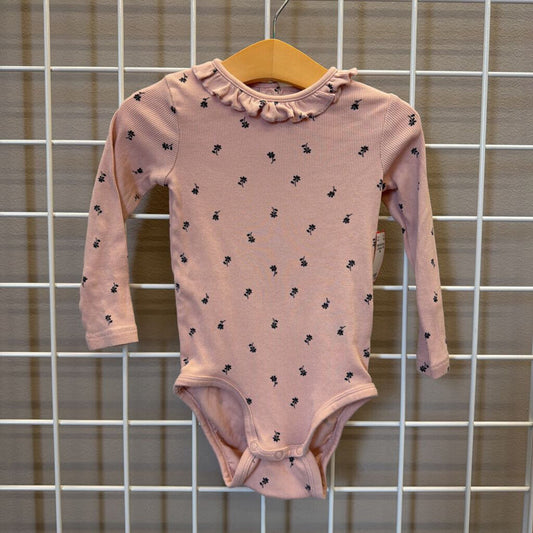 H&M Floral Ribbed LS Bodysuit - 18m