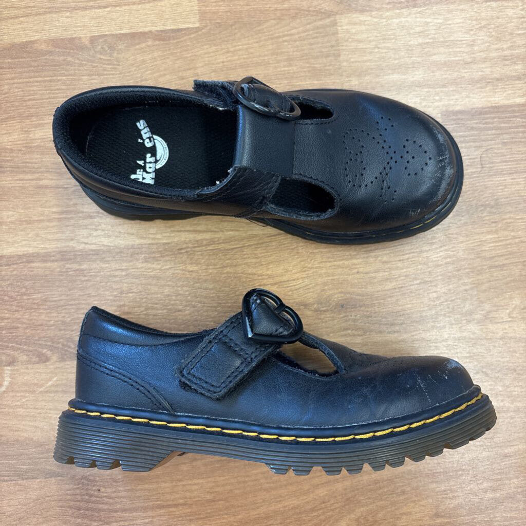 Dr. Martens Black T-Strap Shoes (wear on toe box) - 11