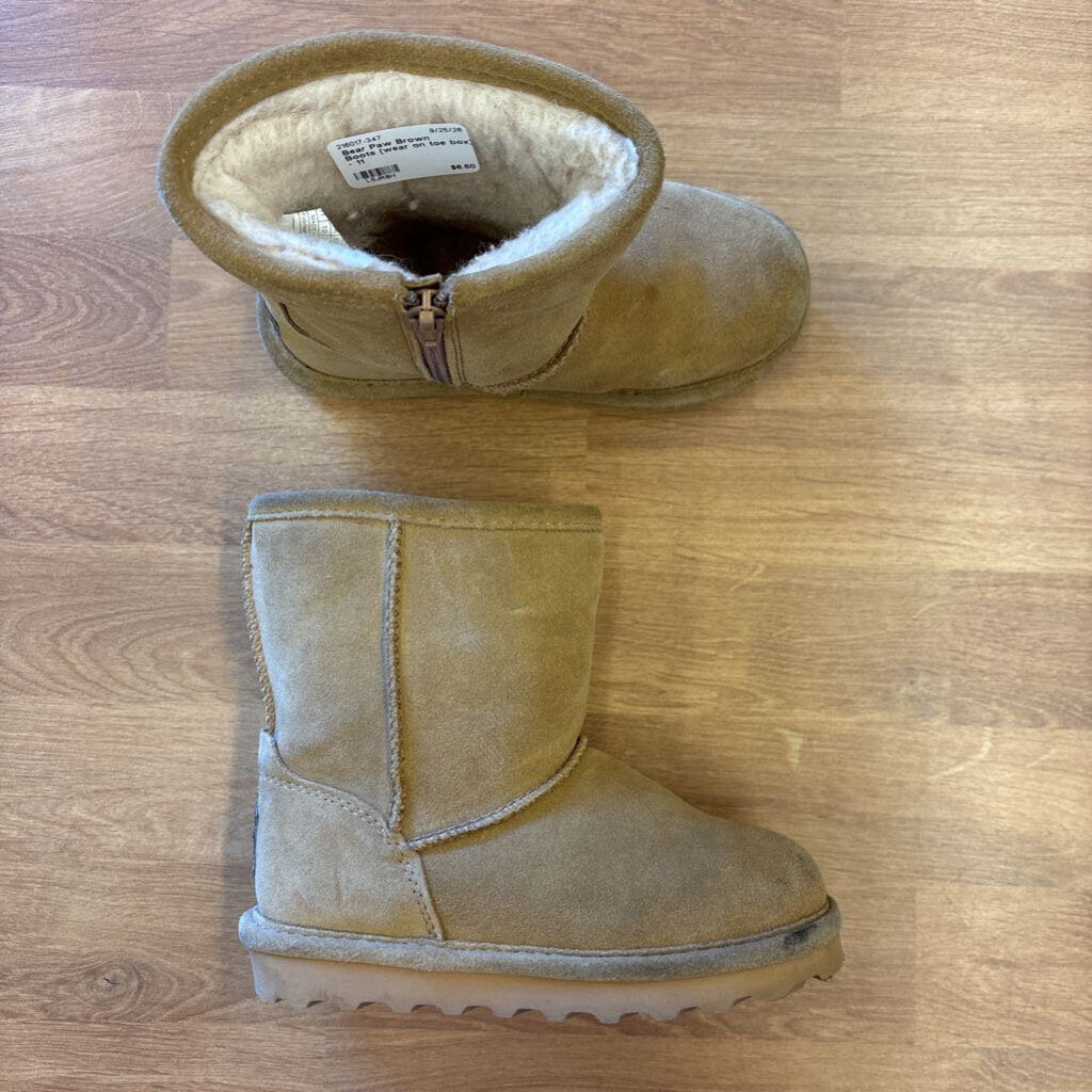 Bear Paw Brown Boots (wear on toe box) - 11