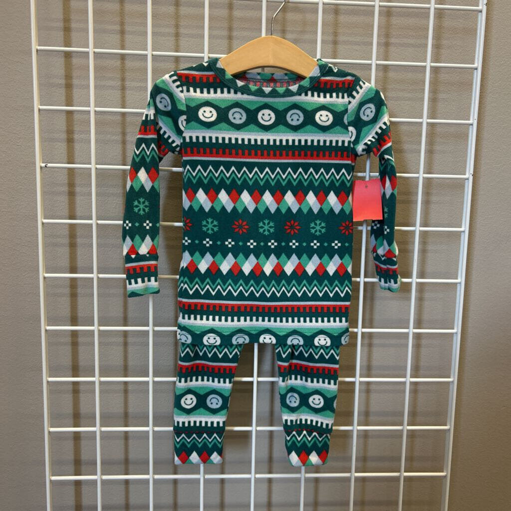 Cat & Jack Smile Holiday Pjs - 2T