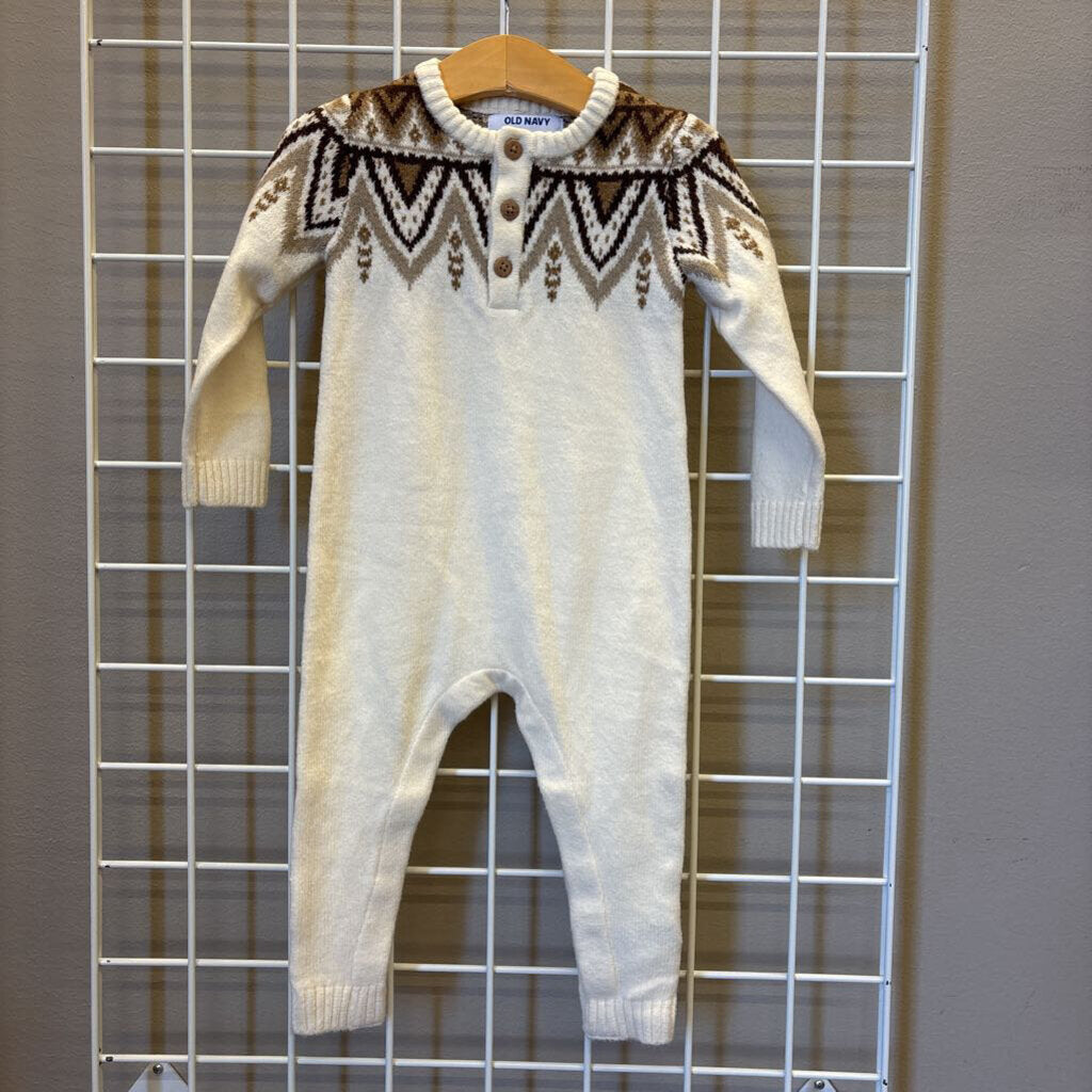 NWT Old Navy Knit LS Romper - 18/24m